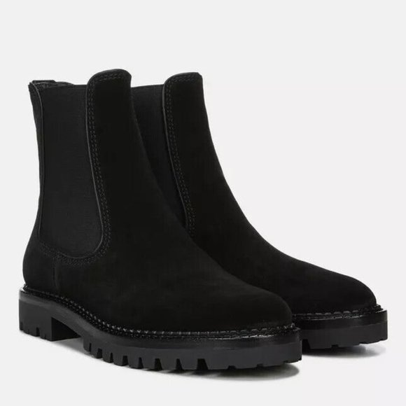 VINCE Carmine Chelsea Black Suede Boots 9.5 NEW